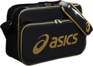 【ASICS/アシックス】 エナメルショルダーバッグL ブラックxゴールド ユニセックス アシックス